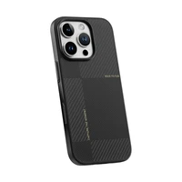 Rock Īpaši plāns Aramīda šķiedras Kevlar 600D viedtālruņa apvalks Iphone 16 Pro Max melns