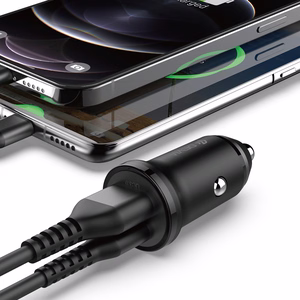Devia auto lādētājs Smart Mini PD QC 3.0 30W 1x USB 1x USB-C balts