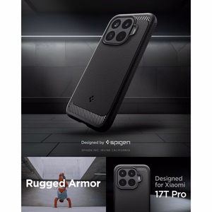 Spigen Rugged Armor maciņš Xiaomi 17T Pro, matēti melns
