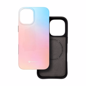 FORCELL F-PROTECT Mirage, militārā standarta pārbaudīts magnētiskais viedtālruņa apvalks IPHONE 16 PLUS, rozā zils
