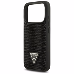 Guess Rhinestone Triangle Logo viedtālruņa apvalks iPhone 17 Pro - melns
