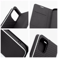 Viedtālruņa apvalks (m) - LUNA Book Carbon IPHONE XR melns (m)