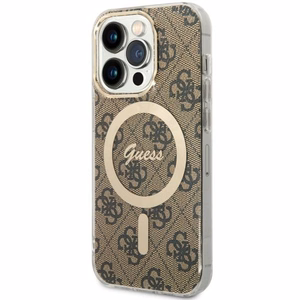 Guess GUHMP14LH4STW iPhone 14 Pro 6.1" brūns/brūns cietais apvalks 4G MagSafe