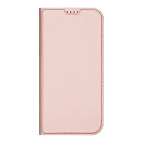Dux Ducis Skin Pro viedtālruņa apvalks iPhone 16 Pro Max ar atveramu vāciņu un karšu nodalījumu - rozā
