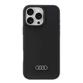 Audi Silikona viedtālruņa apvalks iPhone 16 Pro Max 6.9" melns/melns cietais apvalks AU-LSRIP16PM-Q3/D1-BK