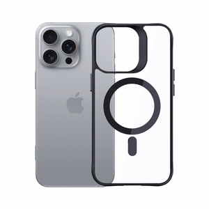 3mk Satīna bruņu Magnētiskais apvalks ar MagSafe iPhone 16 Pro Max - caurspīdīgs ar melnu rāmi