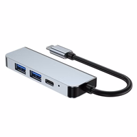 HUB Tech-Protect V2 4in1 USB-C - USB-A 3.0 / USB-A 2.0 / USB-C / HDMI - pelēks