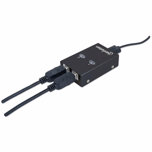Manhattan USB-A automātiskais koplietošanas slēdzis, 2x USB-B pieslēgvietas, 480 Mbps (USB 2.0), dubultā vadība (automātiskā vai manuālā), USB barošana (nav nepieciešams ārējs barošanas avots), komplektā 1x 1.5m USB-A uz USB-B kabelis