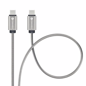 Kabelis (m) Metālisks C237 kabelis Type C uz Type C PD QC4.0 3A 60W 2 m sudrabains