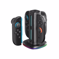 AmazingThing Thunder Pro PlayDock lādētājs Nintendo Switch 2 kontrolieriem - melns