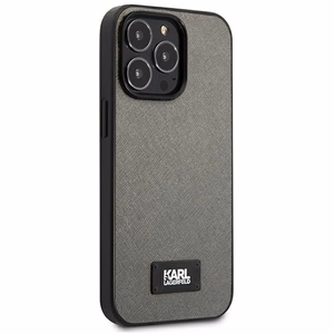 Karl Lagerfeld Saffiano plāksnes viedtālruņa apvalks iPhone 13 Pro Max 6.7" - sudraba