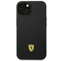 Viedtālruņa apvalks Ferrari FEHCP14MSIBBK iPhone 14 Plus 6.7 melns silikona metāla logotips