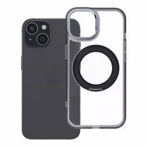 Case for iPhone 15 Frame Circle Stand compatible with MagSafe black