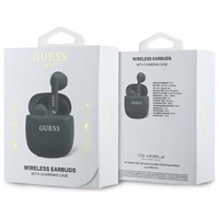 Guess klausules Bluetooth GUTWSJ14ESGK TWS + stacja dokująca czarny/black Printed Classic Logo