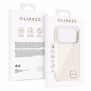 Liavec Silky maciņš ar metāla kameras rāmi priekš Iphone 17 Pro Max bēšs