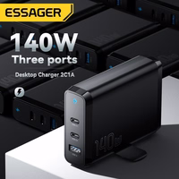 Lādētājs Essager "Peak 2" Melns 140W (2xPD / QC3.0)