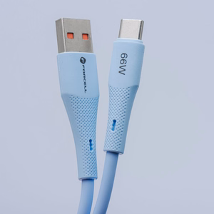 FORCELL F-ENERGY C342 kabelis USB A uz Type C QC4.0 3A 66W Silikona 1 m zils