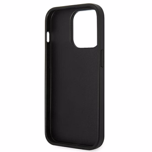 Karl Lagerfeld Saffiano Choupette Head Patch viedtālruņa apvalks iPhone 14 Pro - sudraba