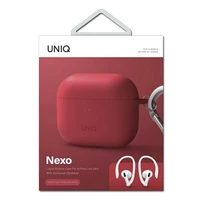 Uniq Nexo apvalks AirPods 3 + silikona ausu āķi - sarkans