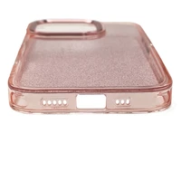 Spīdīgs viedtālruņa apvalks iPhone 16 Pro - rozā ar spīdumiem