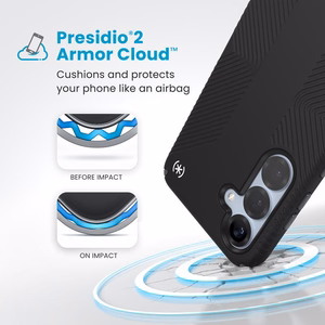 Speck Presidio2 Grip vāciņš ierīcei Samsung Galaxy S25+ / S24+, melns / slānekļa pelēks