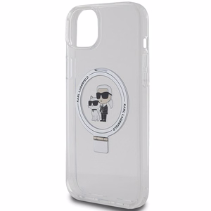 Karl Lagerfeld KLHMP15MHMRSKCH iPhone 15 Plus / 14 Plus 6.7" balts/balts cietais apvalks Gredzena statīvs Karl&Choupette MagSafe