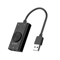 Orico SC2 ārējā daudzfunkcionālā skaņas karte ar USB-A - melna