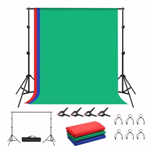 Foto studijas fona statīvs Puluz 2x2m + foni 3 gab. PKT5204