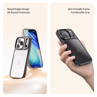 Rock Guard sērijas viedtālruņa apvalks Iphone 17 Pro Max caurspīdīgs-melns