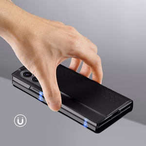 Dux Ducis Brill ādas apvalks Samsung Galaxy Z Fold 6 ar atvārumu un kartes nodalījumu - melns