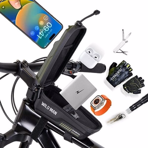 WILDMAN ceļojumu soma velosipēda rāmim ar rāvējslēdzēju 1L (4"-7") GX200 zaļš