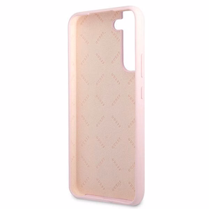 Guess GUHCS22MLSLMGLA S22+ S906 lavandas/lavandas cietais apvalks Silicone Script Metal Logo