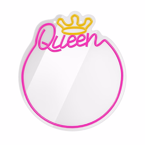 Neon MIRROR LED QUEEN warm balts rozā FMNE04 Forever Light