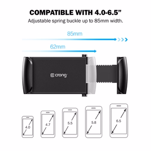 Crong Universal Smart automašīnas tālruņa turētājs 4–6.5" tālruņiem, melns