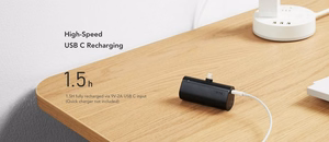 Внешний аккумулятор Veger PlugOn (W0556P) PD QC3.0 3A 20W 5000 mAh со встроенным коннектором Lightning чёрный