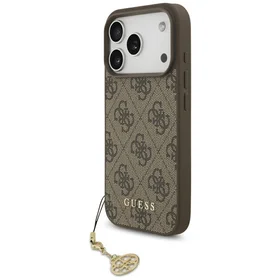 Guess 4G Charms Collection Magnētiskais viedtālruņa apvalks iPhone 17 Pro - brūns