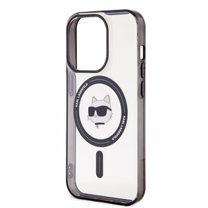 Karl Lagerfeld IML Choupette's Head magnētiskais viedtālruņa apvalks iPhone 15 Pro - caurspīdīgs