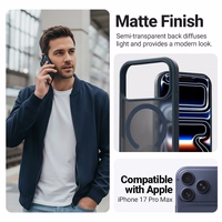 Crong Hybrid Matte Magnetic - MagSafe iPhone 17 Pro Max maciņš (Navy zils)