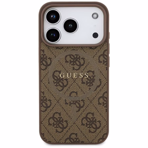 GUESS viedtālruņa apvalks (m) IPHONE 17 Pro ar MagSafe saderīgs PU 4G Ring Classic Logo - brūns
