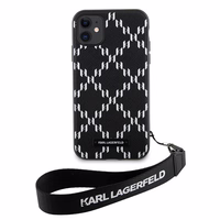 Karl Lagerfeld KLHCN61SAKLMBSK iPhone 11 / Xr 6.1" melns cietais viedtālruņa apvalks Monogramma Losange Saffiano