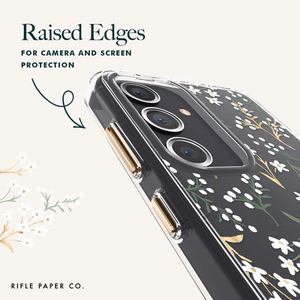 Rifle Paper Co. īpaši plāns pretmikrobu vāciņš ierīcei Samsung Galaxy S24+, ar “Petite Fleurs” rakstu