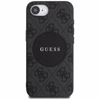 Guess 4G Circle Classic Logo Magnētiskais viedtālruņa apvalks iPhone 16e - melns