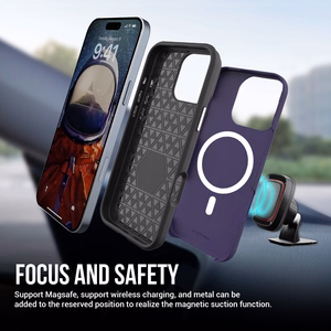 Perfectionists Trīsstūra Mag futrālis iPhone 15 Pro violets