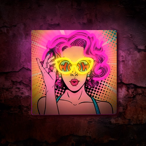 Neon ART LED POWER WOMAN yellow-purple FLA02 Forever Light