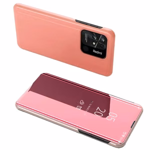 Viedtālruņa apvalks Clear View Case priekš Xiaomi Redmi 10C ar atveramu vāciņu - rozā