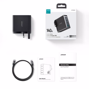 GaN lādētājs UK Joyroom JR-TCG05UK 140W 3x USB-C USB-A + USB-C / USB-C kabelis 240W 1.2m