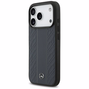 Mercedes Leather Laurel Leaves Stripes MagSafe Чехол для iPhone 17 Pro - синий