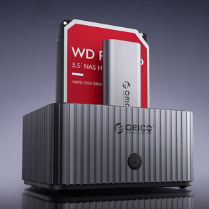 Orico IT28E-C 2 disku dokstacija ar M.2 NVME 2.5"/3.5 HDD/2.5" SSD klonēšanas funkciju - pelēka