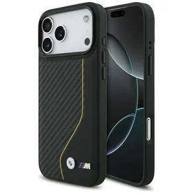 BMW M Carbon Line & Logo Magnētiskais viedtālruņa apvalks iPhone 17 Pro Max - dzeltens