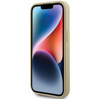 Guess Glitter Script Big 4G viedtālruņa apvalks iPhone 15 - zelta